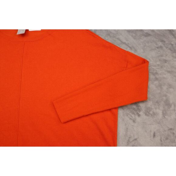 Chicos Womens Shirt 0 Orange Casual Lightweight Long Sleeve Plus Size Crewneck - Picture 9 of 16